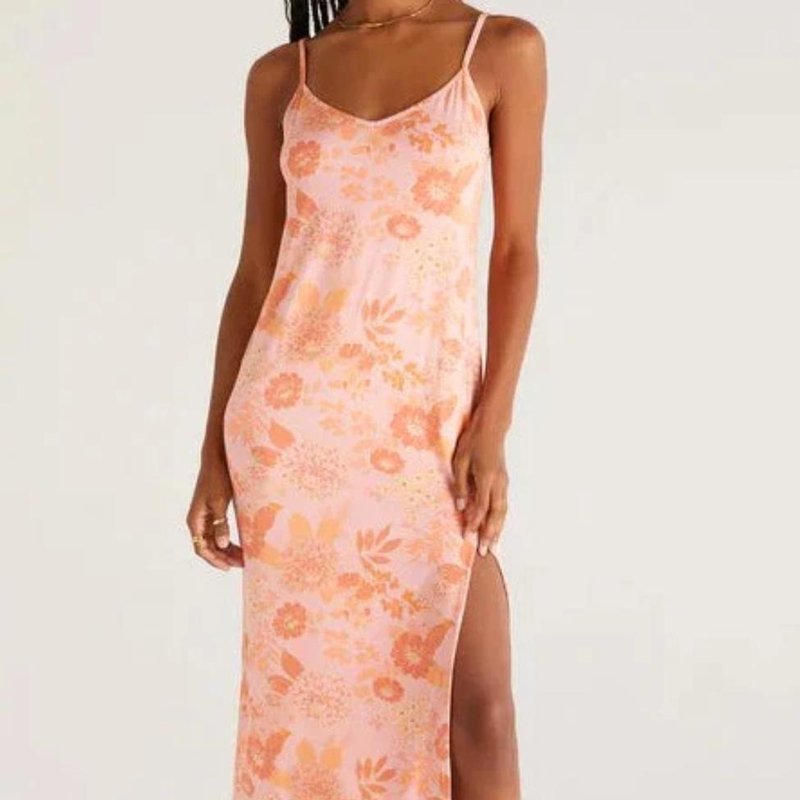 Shop Z Supply Cora Floral Midi Dress In Pink