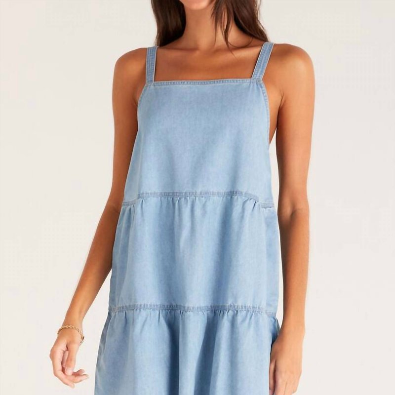 Shop Z Supply Daniela Chambray Dress In Blue