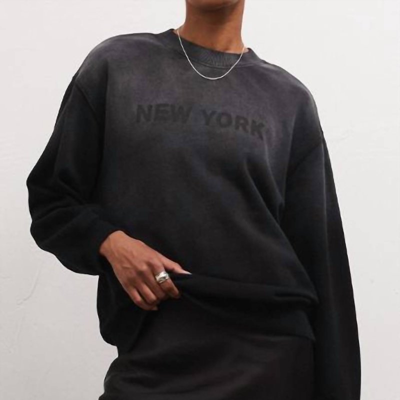 Shop Z Supply Destination New York Sweatshirt In Black