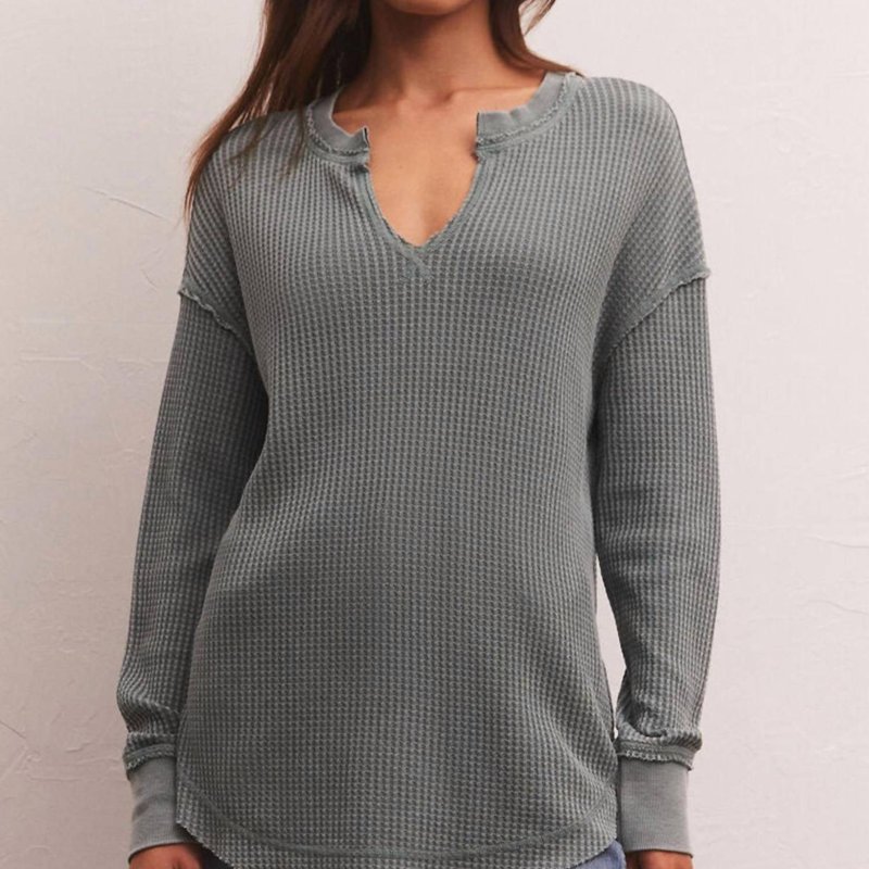 Z Supply Driftwood Thermal Top In Green
