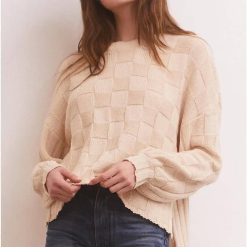 Shop Z Supply Foster Checker Sweater In Brown