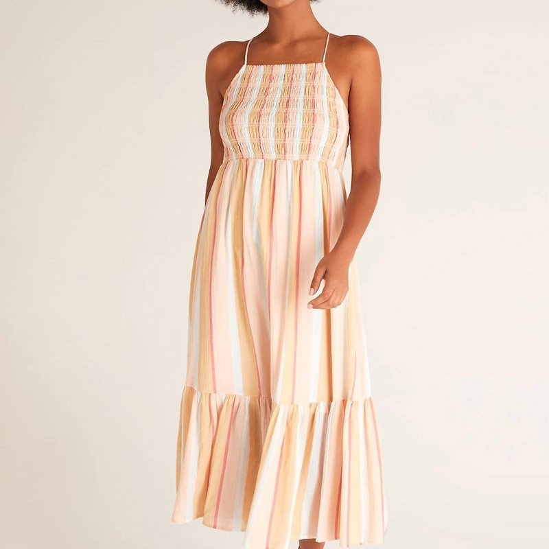 Shop Z Supply Jazmin Striped Maxi Dress In Orange Multi In Brown