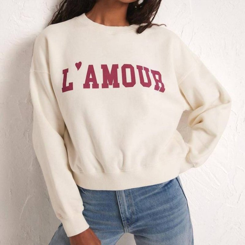 Shop Z Supply L'amour Sweatshirt In Brown