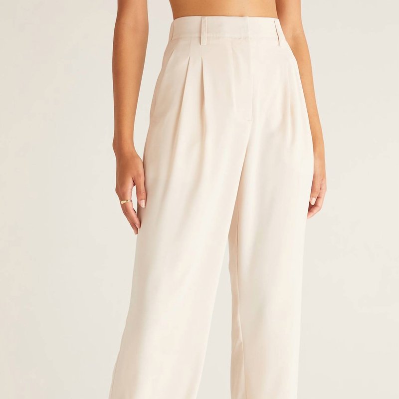 Z Supply Lucy Twill Pant In Ivory In White