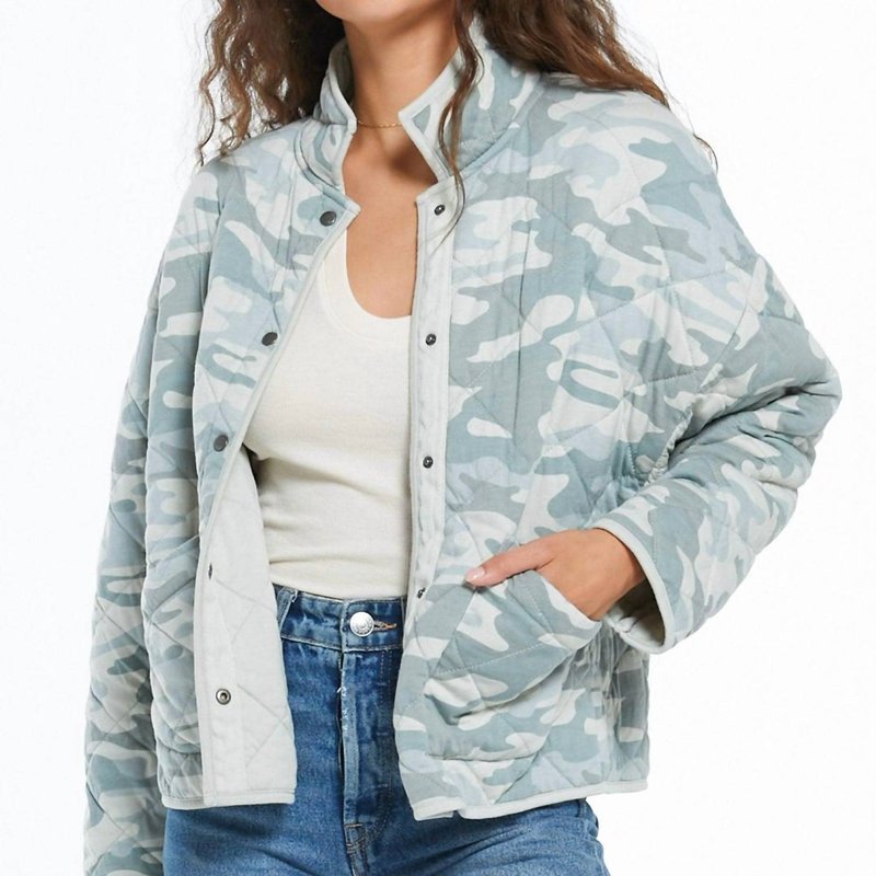 Shop Z Supply Mya Camo Quilted Jacket In Green