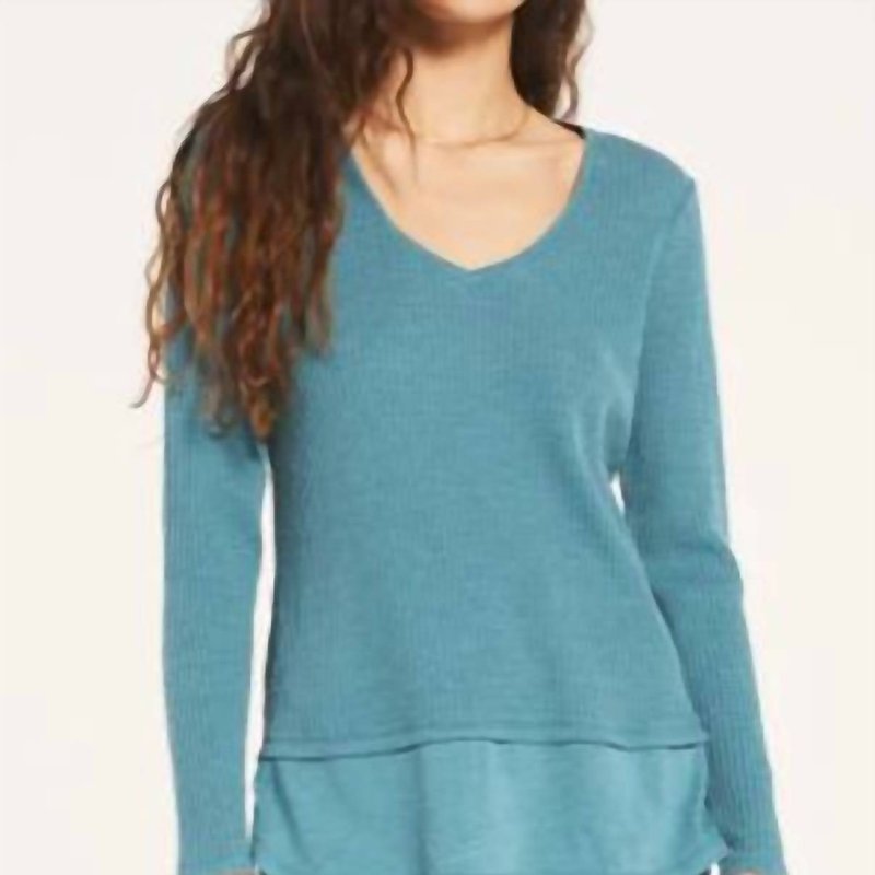 Shop Z Supply Raine Thermal Tunic Top In Green