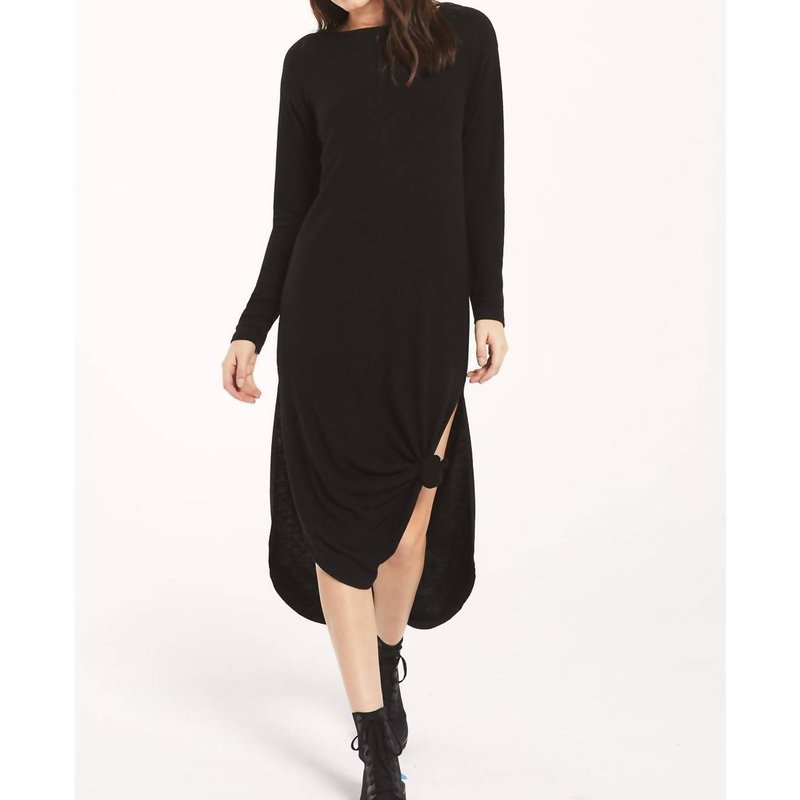 Shop Z Supply Ray Slub Sweater Dress In Black