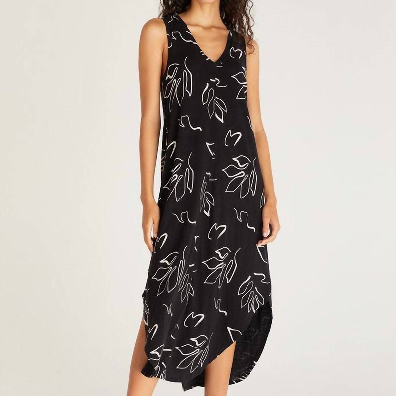 Shop Z Supply Reverie Abstract Dress In Black