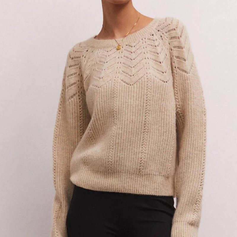 Shop Z Supply Sabine Pointelle Sweater In Brown