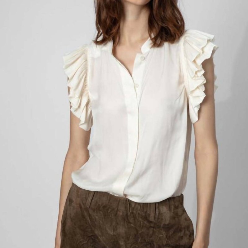 Shop Zadig & Voltaire Tiza Satin Shirt In White