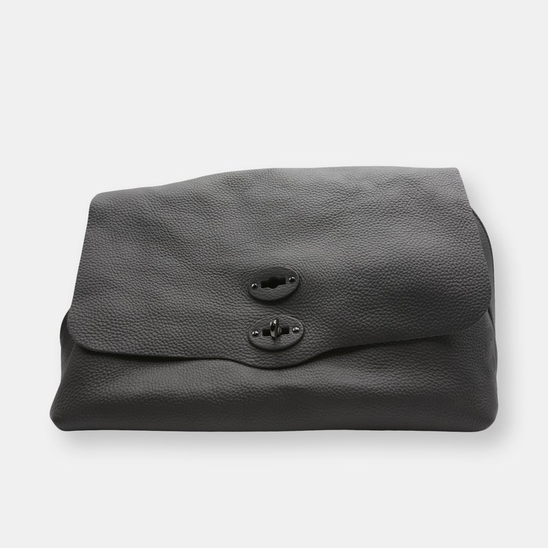 Zanellato Women's Postina Medium Leather Shoulder Bag Tote In Black