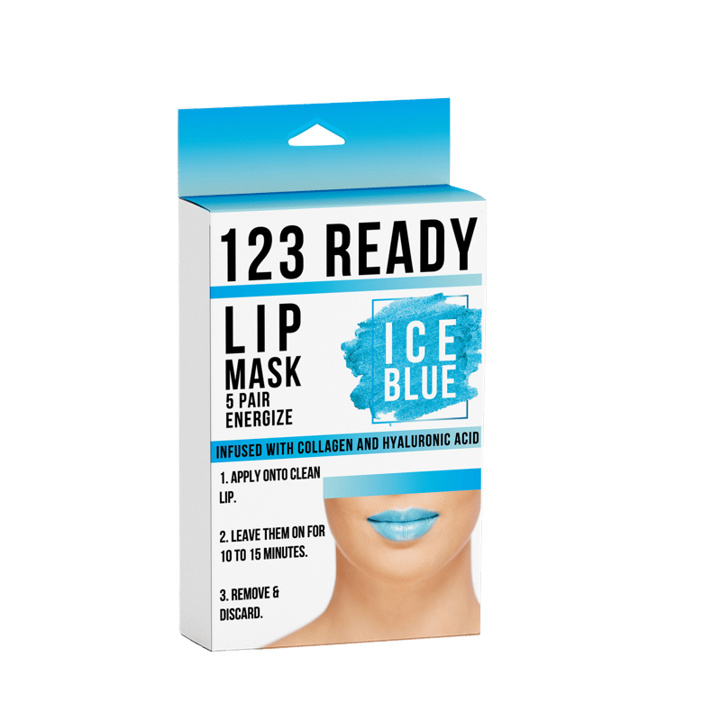 Zaq 123 Ready Ice Blue Energize Gel Lip Patches 5pc