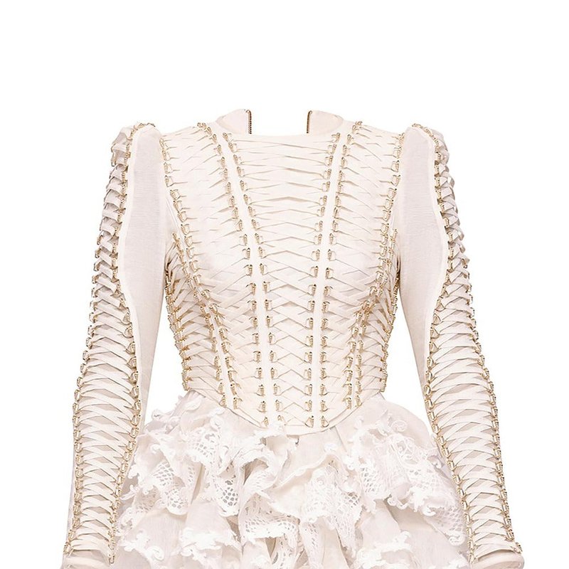 Shop Zimmermann Coaster Corset Laced Dress In White
