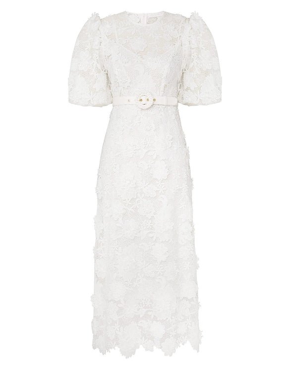 Shop Zimmermann Halliday Lace Flower Dress In White