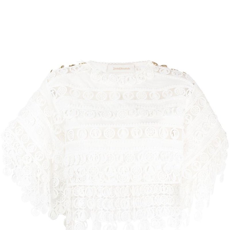 Shop Zimmermann High Tide Nautical Cropped Top In White