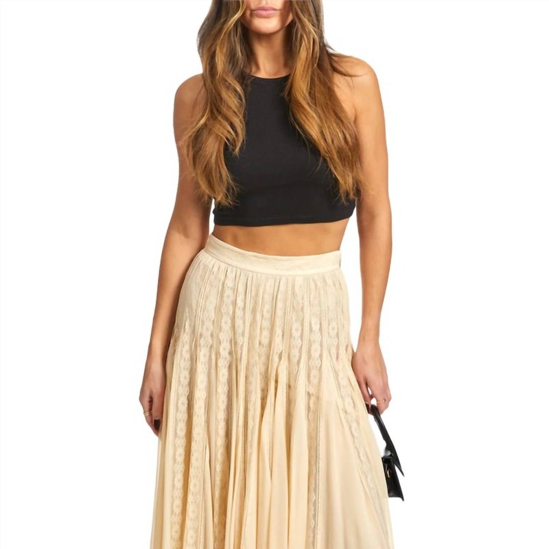 Zimmermann Lace Skirt In Light Beige In Brown