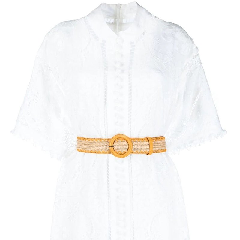 Zimmermann Laurel Lace Shirt Dress Ivory In White