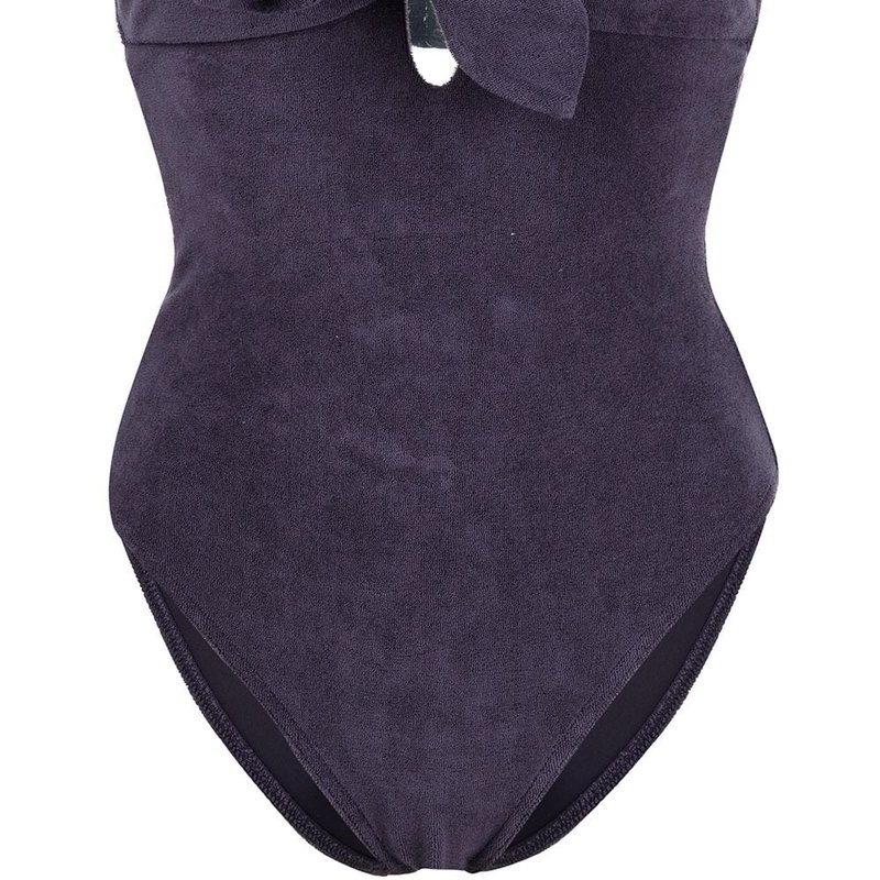 Shop Zimmermann Lyre Terry Tie 1pc Swimsuit In Purple