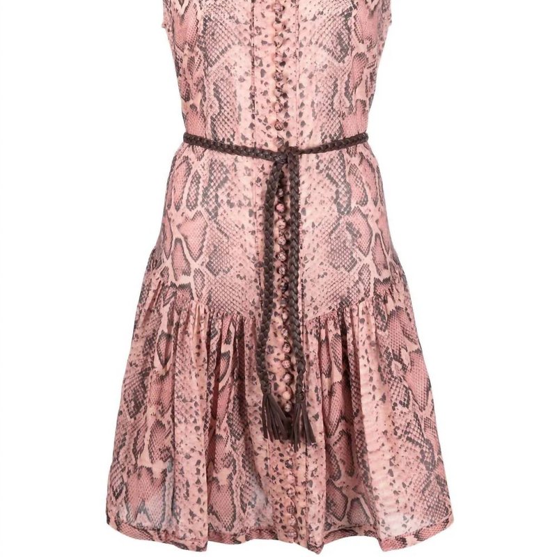 Shop Zimmermann Moonshine Tied Mini Dress In Pink