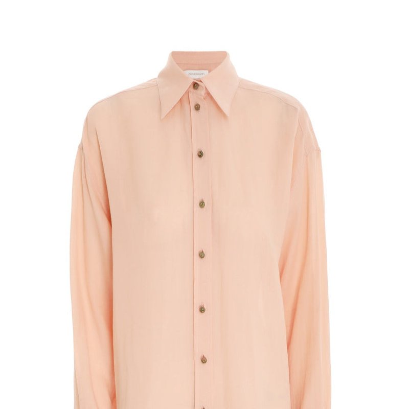 Shop Zimmermann Wonderland Button Up Shirt (final Sale) In Pink